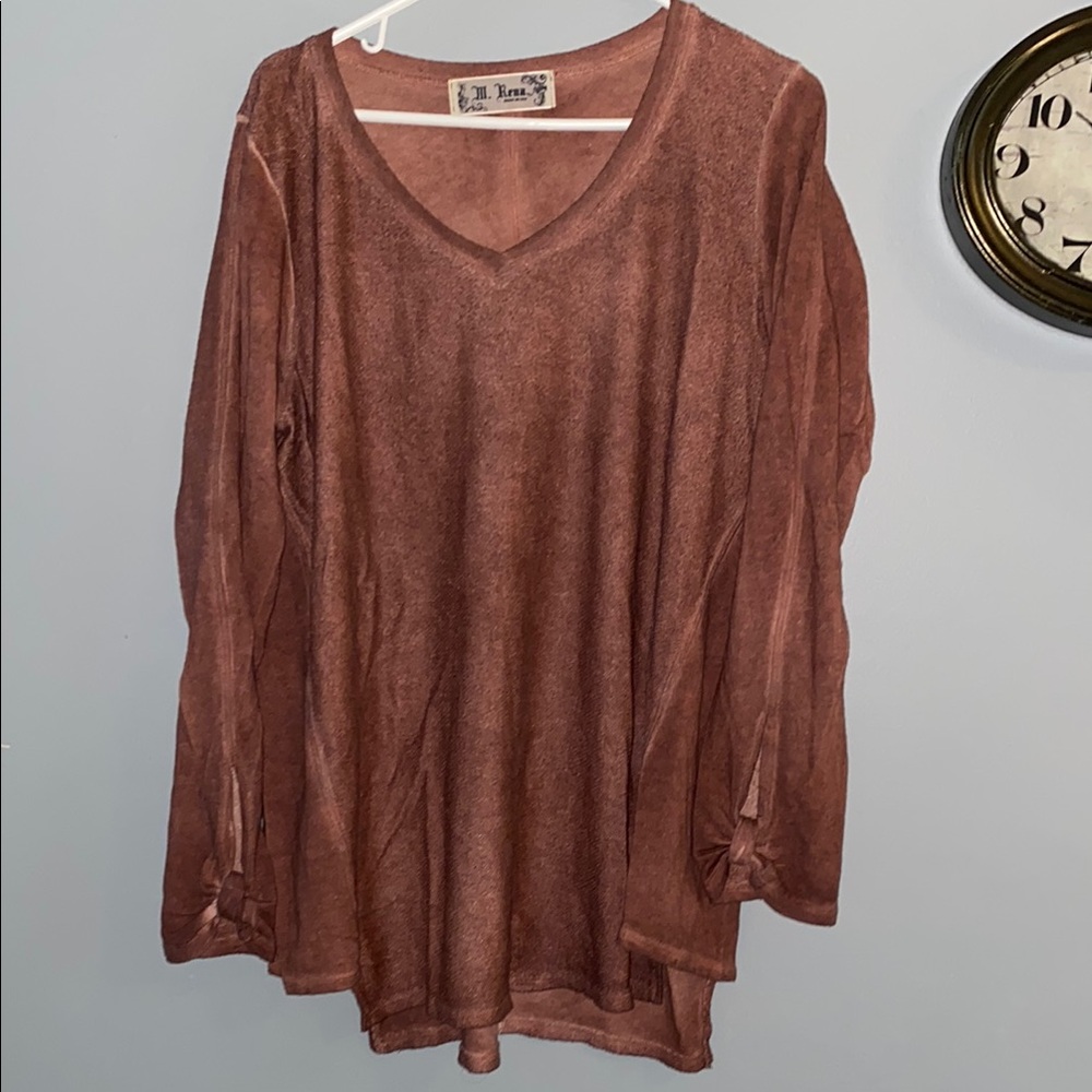 J. Jill Women's Brown V-Neck Top